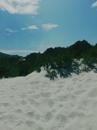 Scenic view of beach against sky