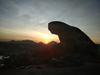 Silhouette of mountain during sunset