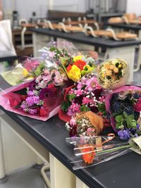 Flowers in vase on table