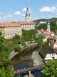 Buildings in city against sky