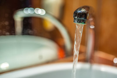 Close-up of faucet