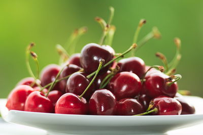 Close-up of cherries in bowl