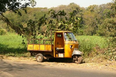 Vintage car on road