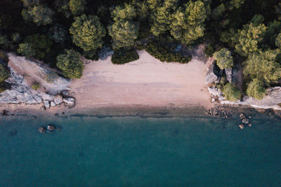 High angle view of sea