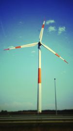 Wind turbines on landscape