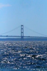 Suspension bridge over sea