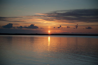 Scenic view of sunset over sea