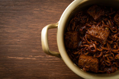 Close-up of food in bowl on table