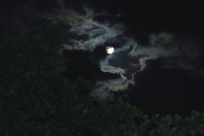 Low angle view of moon in sky