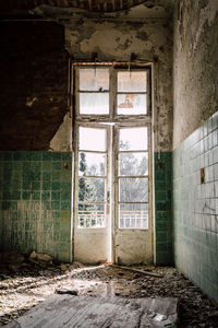 Interior of abandoned building