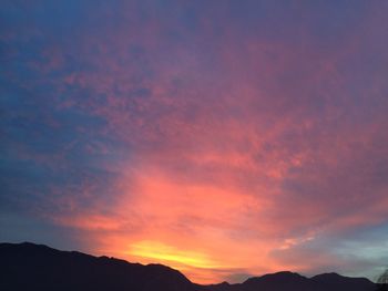 Scenic view of dramatic sky during sunset