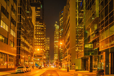 Illuminated city at night