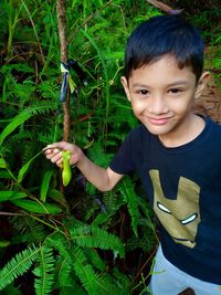 Portrait of boy smiling