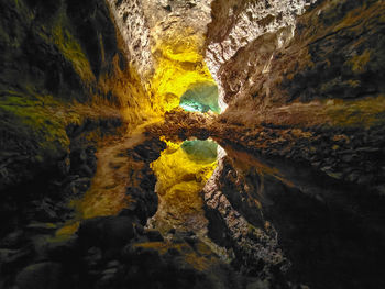 High angle view of rock formations
