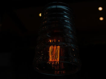 Close-up of illuminated light bulb