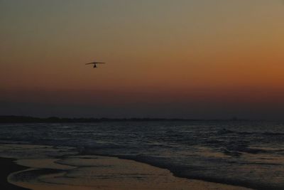 Scenic view of sea during sunset