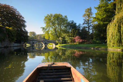 Bridge over lake against sky
