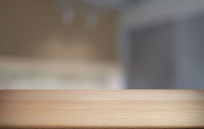 Close-up of empty table at home