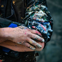 Cropped image of messy painter