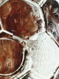 High angle view of coffee in water