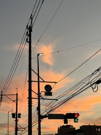 Low angle view of electricity pylon against sky