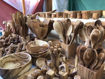 Various displayed for sale at market stall