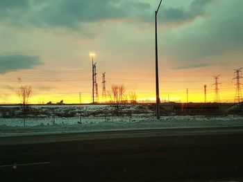 Road against sky during sunset