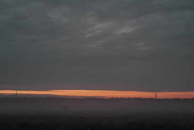 Scenic view of field against sky during sunset