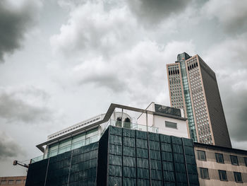 Low angle view of modern building against sky