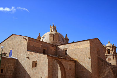 Catedral basílica san carlos borromeo, an impressive catholic church in the city of puno, peru