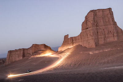 Scenic view of road against clear sky