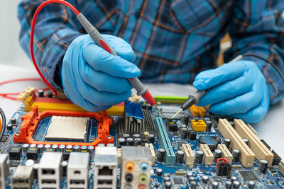Close-up of worker working