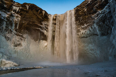 Scenic view of waterfall