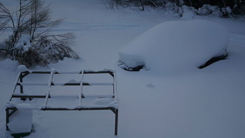 Scenic view of snow against sky