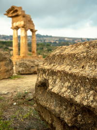 Old ruins of rock against sky