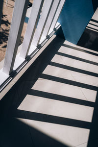 High angle view of staircase in building
