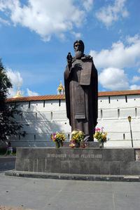 View of statue against cloudy sky