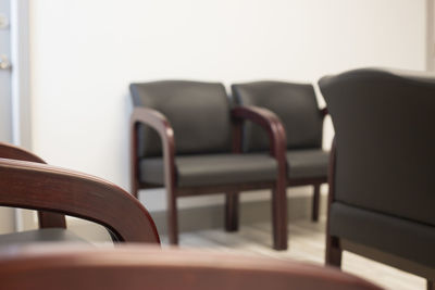 Empty chairs and table at home