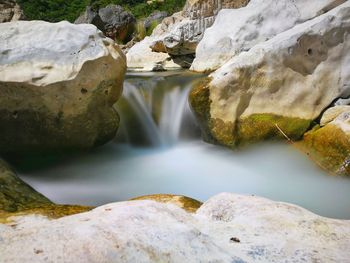 Scenic view of waterfall