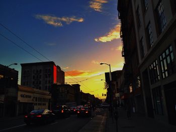 City street at sunset