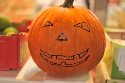 Close-up of halloween pumpkin