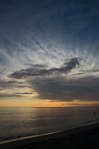 Scenic view of sea at sunset