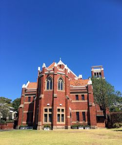 Building against clear blue sky