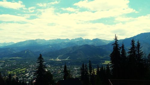 Scenic view of mountains against sky