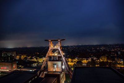 View of illuminated city at night