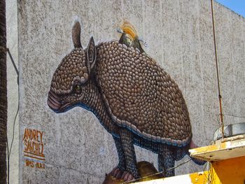 View of elephant on wall