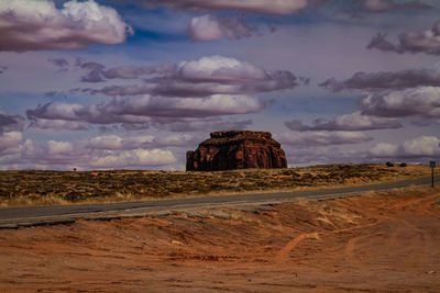 Rock formations in desert against sky