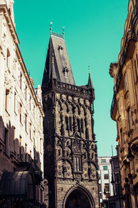 Low angle view of buildings in city