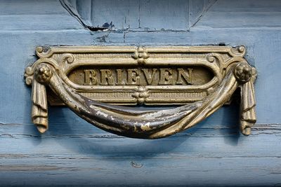 Close-up of old door knocker