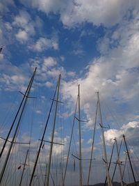 Low angle view of sailboat against sky